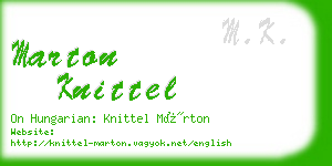 marton knittel business card